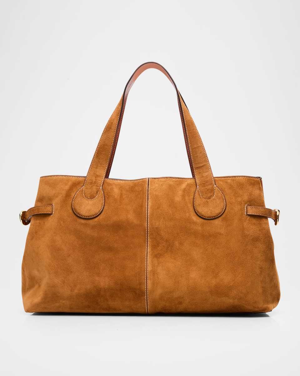 Piper East-West Suede Tote Bag